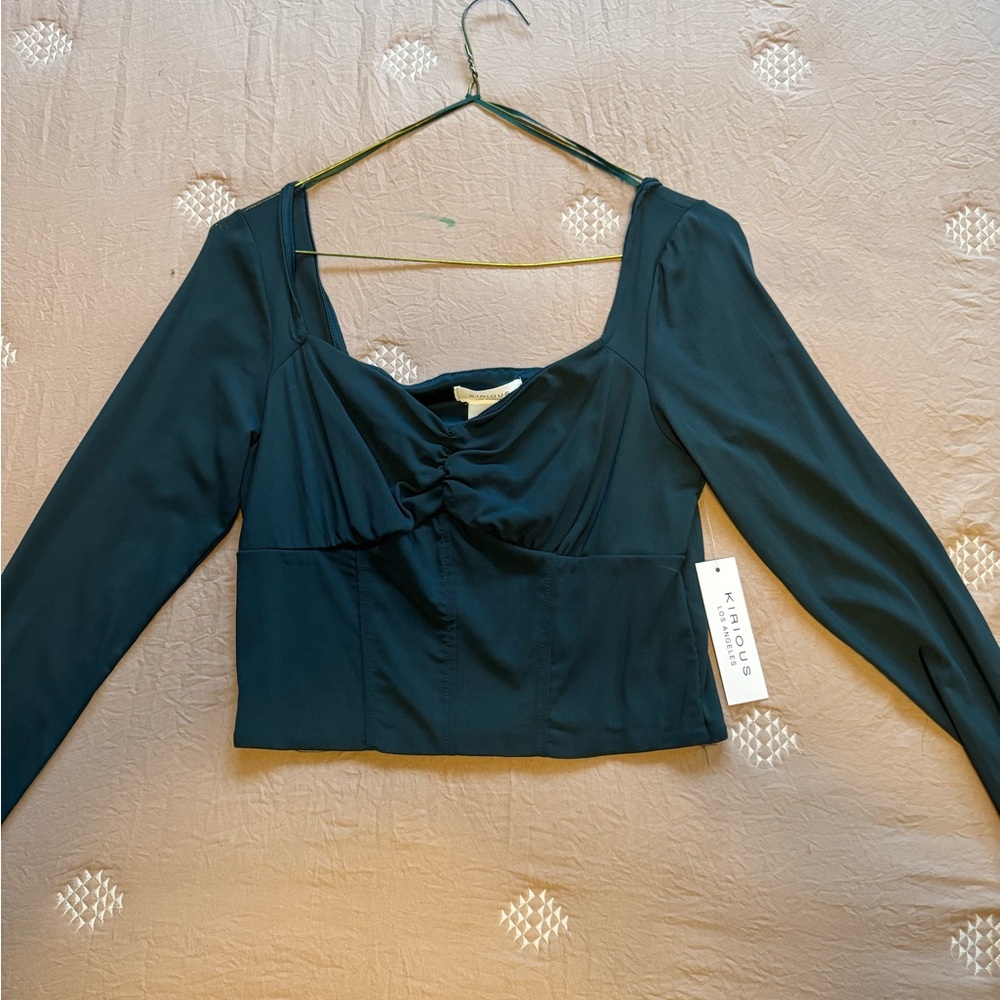 Chic Long Sleeve Blouse in Deep Teal